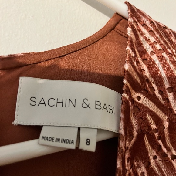 Sachin + Babi Lori Mixed Print Eyelet Maxi Dress, Size 8 - Picture 9 of 13